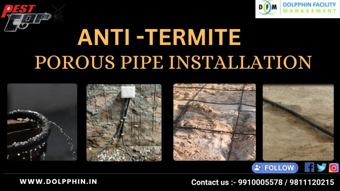 Porous pipe installation for anti termite treatment